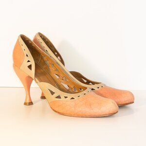 JOHN FLUEVOG Rhon Coral Pink & Beige NIB